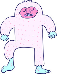 cartoon bigfoot in bright neon color