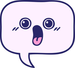 cute cartoon of a speech bubble in bright neon color
