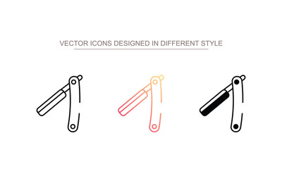 Straight Razor icon design with white background stock illustration