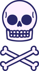tattoo in traditional style of a skull in bright neon color