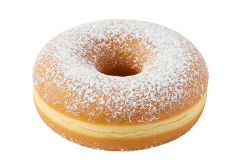 Isolated Powdered Donut with Light Glaze