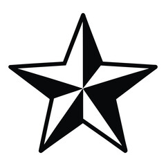 Fototapeta premium Black and White Five Pointed Star Geometric Shape Graphic Design Element monochrome