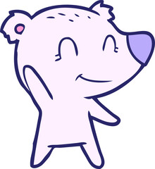 polar bear cartoon in bright neon color