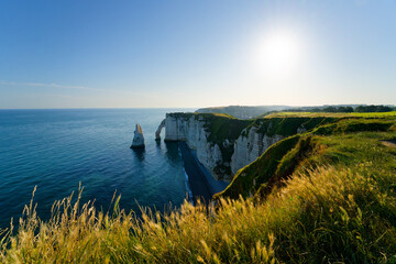 Etreta cliffs in normandy coast
