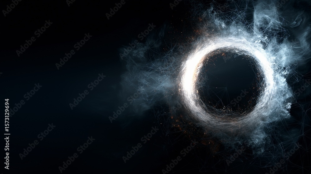 Poster a mesmerizing view of a swirling nebula. this celestial artwork captivates with its luminous light a