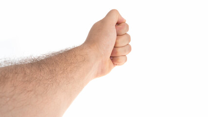 Fist raised in determination and strength