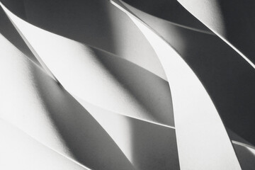 Wavy shapes in black and white, abstract background
