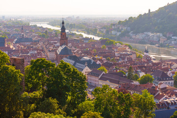 Panoramic View Of Heidelberg With River And Historic Architecture