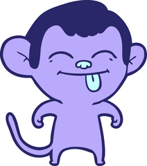 funny cartoon monkey in bright neon color