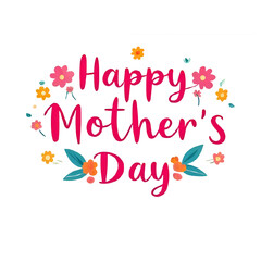 "Happy Mother´s Day" in a pink creative beautiful font isolated on a transparent background