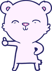 polar bear cartoon in bright neon color