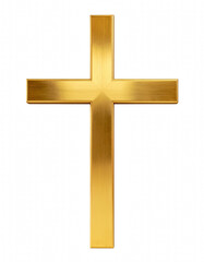 Elegant gold cross on deep black background symbolizing faith and spirituality in a minimalist design for religious themes and artwork isolate on transparent background PNG