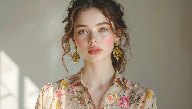 portrait of a young woman with rosie cheecks