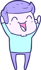cartoon man laughing in bright neon color