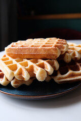 belgian waffles close-up