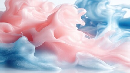 Pink and blue inks swirling in water; abstract background; design element