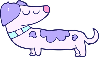 cartoon dog in bright neon color