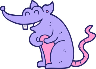 cartoon rat in bright neon color