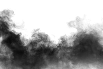dark fog or smoke effect isolated on transparent white background. Steam explosion special effect. Effective texture of steam, fog, smoke png. Design elements