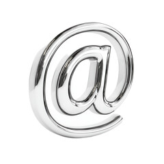 Shiny silver letter A with a curved line underneath it