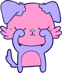 cute cartoon dog in bright neon color