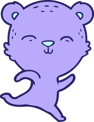 Obraz premium happy cartoon bear in bright neon color