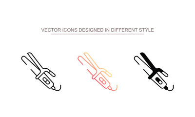 Curling Iron icon design with white background stock illustration