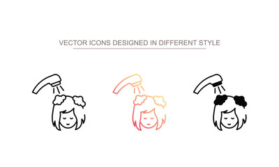Hair Washing icon design with white background stock illustration