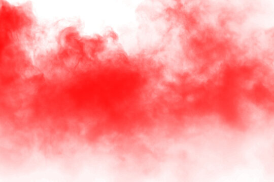 red smoke cloud fog dust isolated on transparent background. Colorful smoke smog misty fog steam explosion special effect. Smoke texture for Compositing, covering, overlay, design elements, PNG