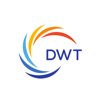 DWT logo design on white  background.
