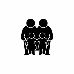 creative details Outline Family Icon (Parents and Children) Location Icon vector illustration