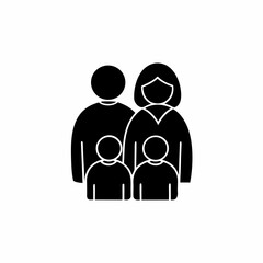 creative details Outline Family Icon (Parents and Children) Location Icon vector illustration