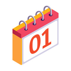  Isometric Calendar Icon Showing Date 31