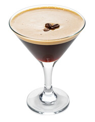 espresso martini cocktail with coffee beans