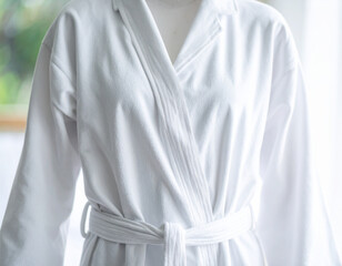 A close-up of a generic medical gown made of soft, textured fabric, emphasizing patient comfort and dignity.