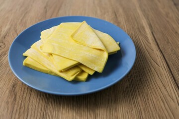 wonton wrapper,dumpling wrappers on wooden background