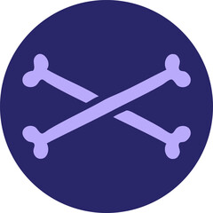 iconic tattoo style image of cross bones in bright neon color