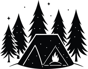 Obraz premium christmas tree and tent