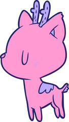 cute cartoon deer in bright neon color