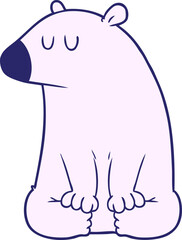 polar bear cartoon in bright neon color