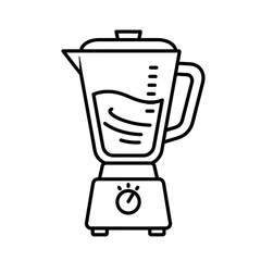 Obraz premium Blender icon with liquid in jar against white background 