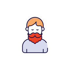Beard icon design with white background stock illustration