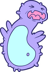 cartoon germ in bright neon color