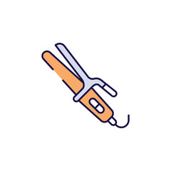 Curling Iron icon design with white background stock illustration