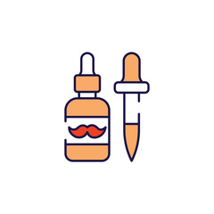 Beard Oil icon design with white background stock illustration