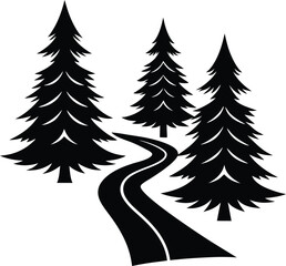 Fototapeta premium set of fir trees vector