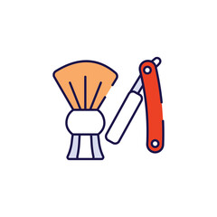 Salon Tools icon design with white background stock illustration