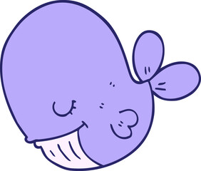 cartoon whale in bright neon color