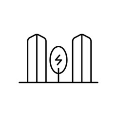 Eco City Sustainable Urban Development Line Icon