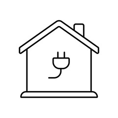 Energy Efficient Home Smart House Line Icon